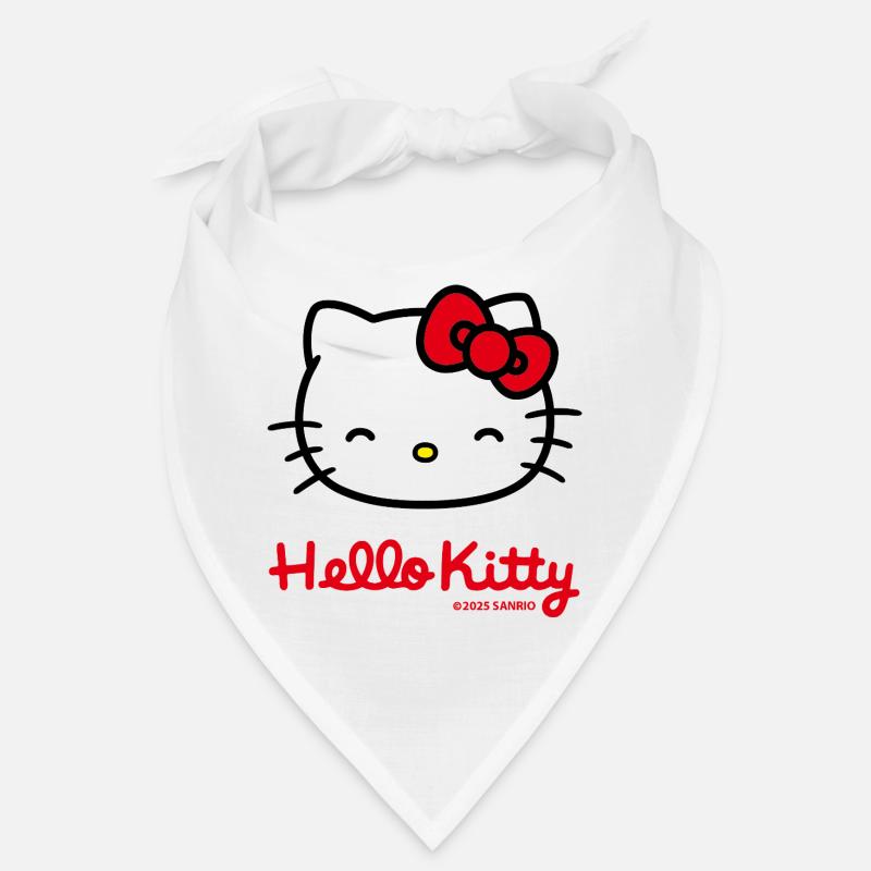 Hello Kitty Souriante Avec Le Lettrage Hello Kitty - Bandana - blanc