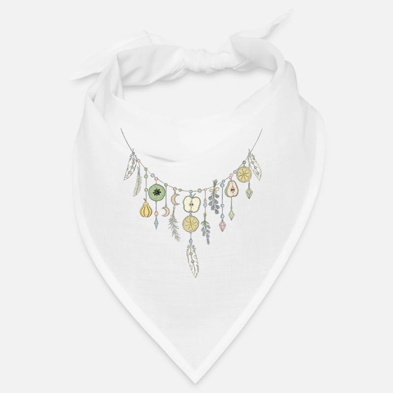 Delicate chain with fruit and feather motifs Bandana