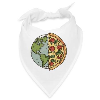 Earth Pizza Slice Design - Bandana - Weiß - Vorne