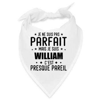 William: authentisch, unvollkommen, oben, Perfektion - Bandana - Weiß - Vorne