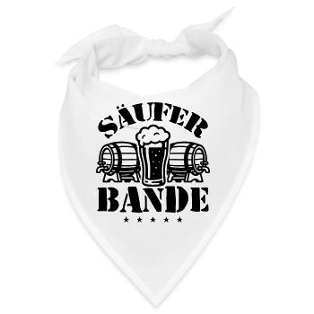 Säufer Bande Bier - Bandana - Weiß - Vorne