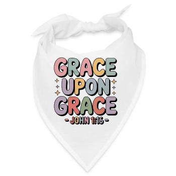 Grace Upon Grace Johannes 1 16 Bibelvers - Bandana - Weiß - Vorne