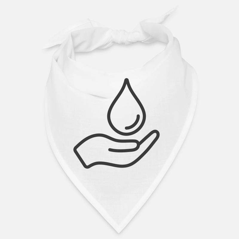 main tenant l’icône de goutte d’eau Logo Bandana