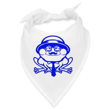 Frosch Sir Herr reich Gangster Brille Hut Krawatte - Bandana - Weiß - Vorne