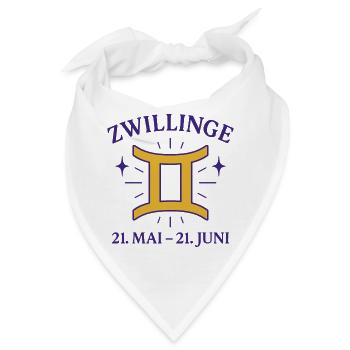 Sternzeichen Zwillinge - Bandana - Weiß - Vorne