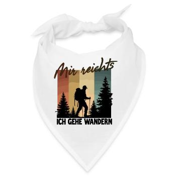 Hiker Silhouette im Wald Wandern Wanderer Rucksack - Bandana - Weiß - Vorne