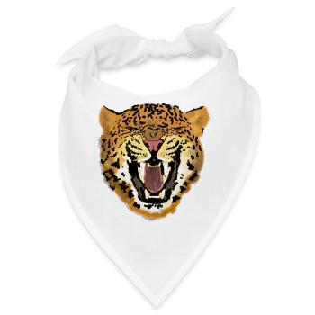 Leopardengesicht Brüllendes Kunstdesign - Bandana - Weiß - Vorne