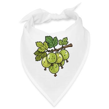 Stachelbeeren Zweig Illustration - Bandana - Weiß - Vorne