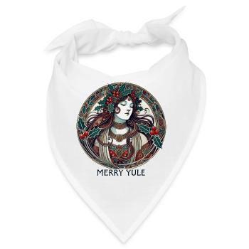 Yule Maiden Stechpalmenkreis - Bandana - Weiß - Vorne