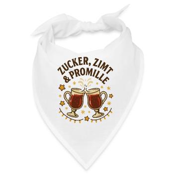 Zucker Zimt Promille Glühwein Advent Weihnachten - Bandana - Weiß - Vorne
