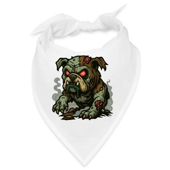 Untote Bulldogge - Bandana - Weiß - Vorne