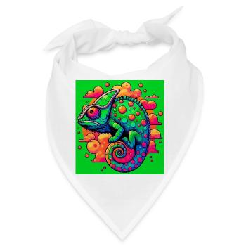 Chamäleon - Bandana - Weiß - Vorne