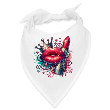 Mädchenkram Glamour Königin Lippenstift - Bandana - Weiß - Vorne