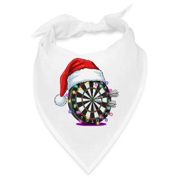Darts Dartscheibe mit Weihnachtsmütze Comic - Bandana - Weiß - Vorne