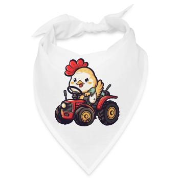 Huhn Traktor Farmer - Bandana - Weiß - Vorne