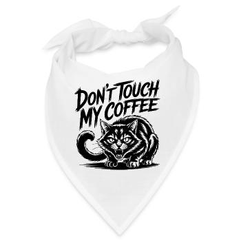 Lustige fauchende Katze Kaffeeliebe Design - Bandana - Weiß - Vorne