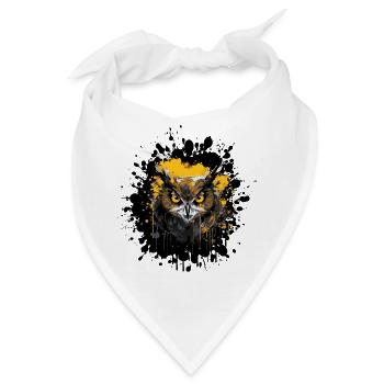 Eule Nachteule Splatter - Bandana - Weiß - Vorne