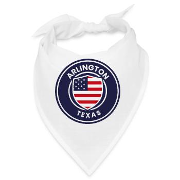 Arlington-Texas-Emblem mit Flagge - Bandana - Weiß - Vorne