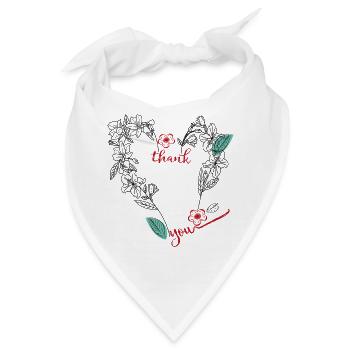  Dankeschön Herz - Bandana - Weiß - Vorne