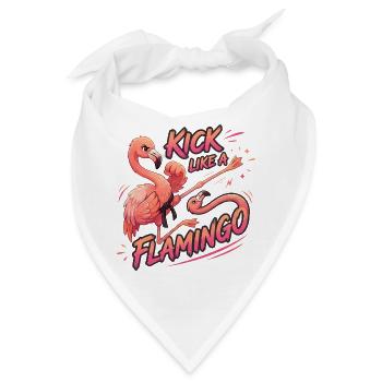 Flamingo Karate Sprüche Kickt wie ein Flamingo - Bandana - Weiß - Vorne