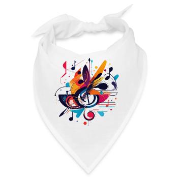 Notenschlüssel Noten Musik Zeichen Farbwirbel - Bandana - Weiß - Vorne