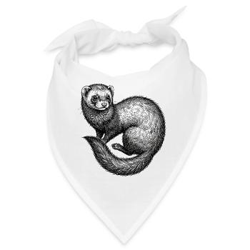 Frettchen - Bandana - Weiß - Vorne
