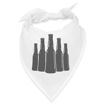 Bierflaschen Silhouetten Reihe - Bandana - Weiß - Vorne
