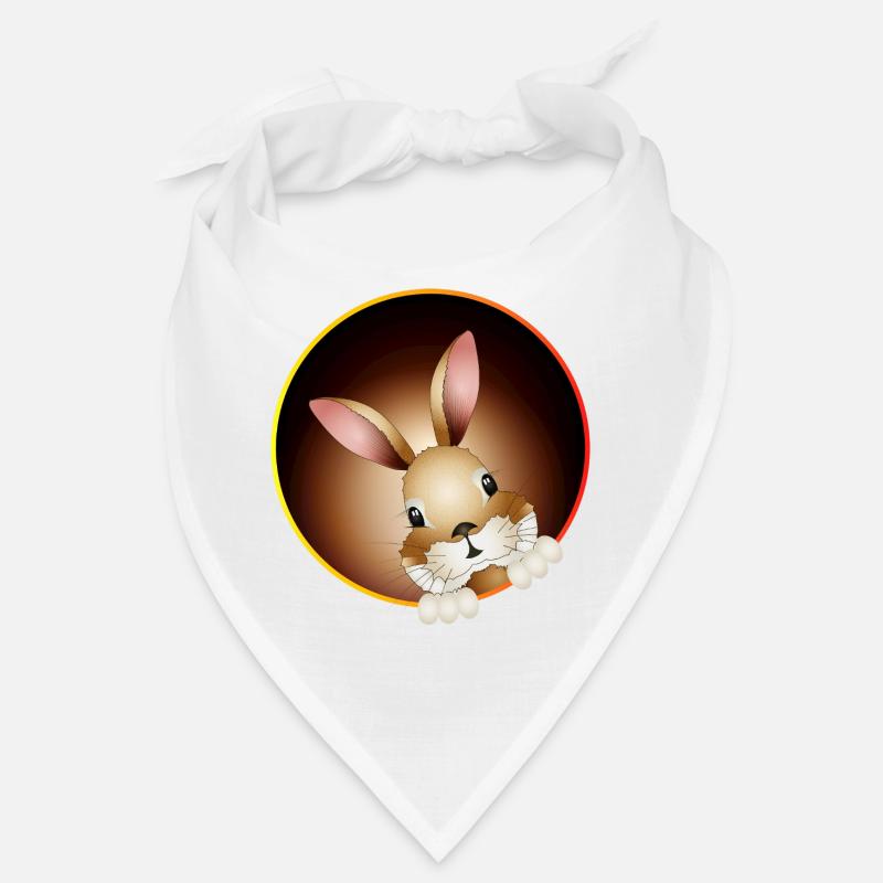 Neugieriger Hase schaut aus dem Hasenbau Bandana