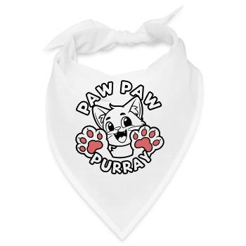 Paw Paw Purray – Fröhliche Katzenaufziehpfoten - Bandana - Weiß - Vorne