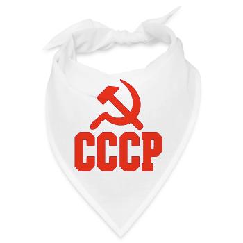CCCP Design im 80er Jahre Stil – Retro Shirt - Bandana - Weiß - Vorne