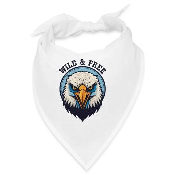 Wilder und Freier Adler - Bandana - Weiß - Vorne