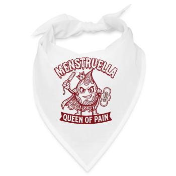 Menstruella Queen of Pain – Lustiges Perioden Desi - Bandana - Weiß - Vorne