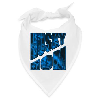 Husky Mom Neon Nachtwald - Bandana - Weiß - Vorne
