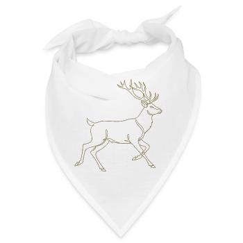 Minimalistische Hirsch Silhouette Geweih Rotwild - Bandana - Weiß - Vorne
