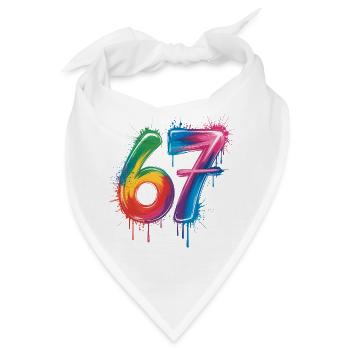 Sechs-Sieben-Farb-Spritzer - Bandana - Weiß - Vorne