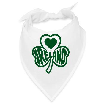 Keltisches Shamrock Herz Ireland - Bandana - Weiß - Vorne