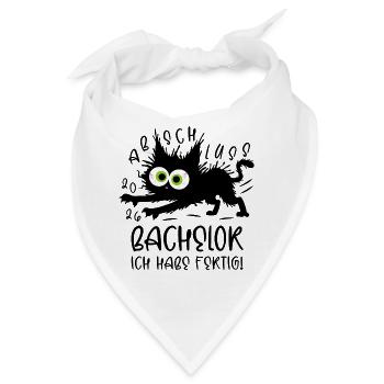 Bachelor 2026 Ich habe fertig! Katze - Bandana - Weiß - Vorne