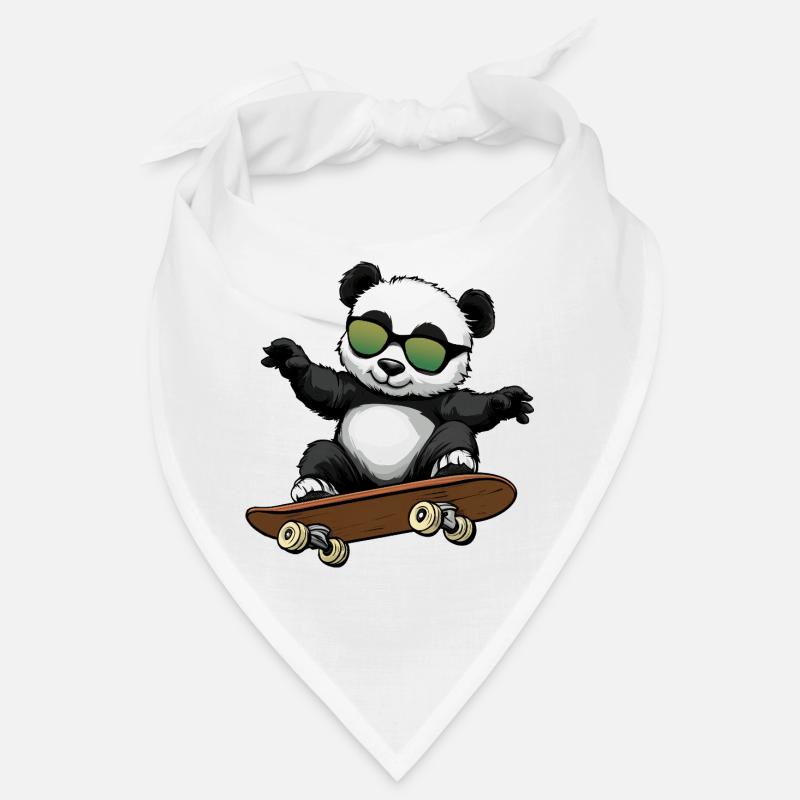 Panda Skateboarder Bär Bandana