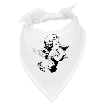 Cocktail Engel – Cherub mit Martini Glas - Bandana - Weiß - Vorne