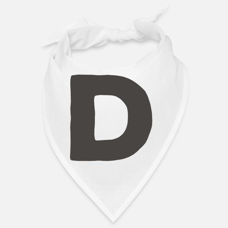 Minimalbuchstabe D Fett Monogramm-Typografie Bandana