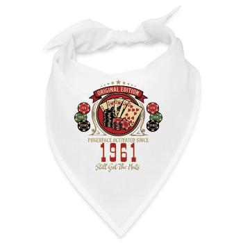 Poker T-Shirt 1961 Geburtstag, Poker Legende Shirt - Bandana - Weiß - Vorne