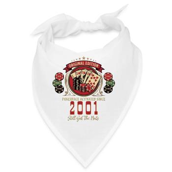 Poker T-Shirt 2001 Geburtstag, Poker Legende Shirt - Bandana - Weiß - Vorne
