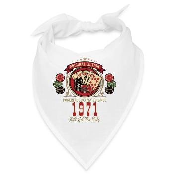 Poker T-Shirt 1971 Geburtstag, Poker Legende Shirt - Bandana - Weiß - Vorne