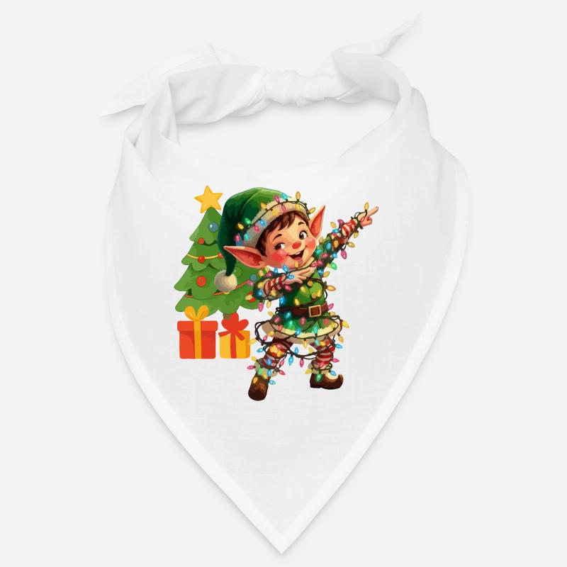 Dabbing Elf Lichterkette Weihnachten Tanzen Bandana