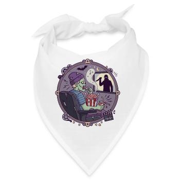 Horror Kino Zombie Zuschauer Design - Bandana - Weiß - Vorne