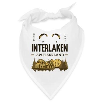 Interlaken Switzerland – Paragliding & Alpen - Bandana - Weiß - Vorne