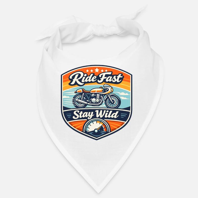 Ride Fast Stay Wild Motorcycle Badge Bandana