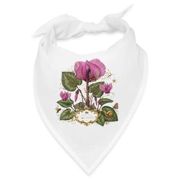 rosa Blüten botanische Blütenpracht Alpen Veilchen - Bandana - Weiß - Vorne