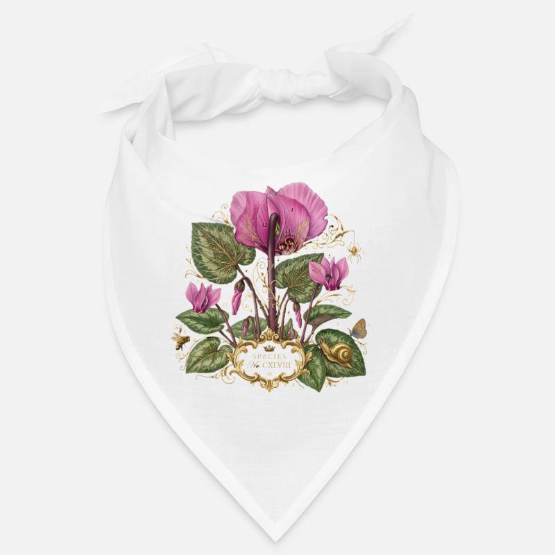 pink blossoms botanical blossoms alpine violets Bandana