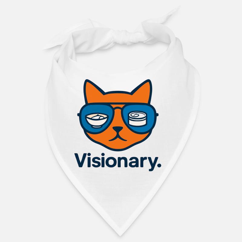Visionary Sushi Cat in Glasses Bandana